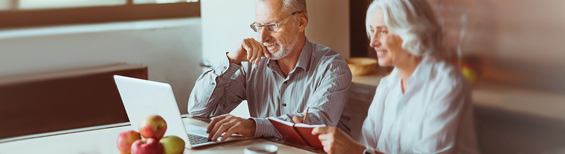 2 baby boomer on kitchen online grocery shopping