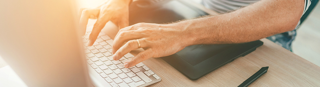man using computed