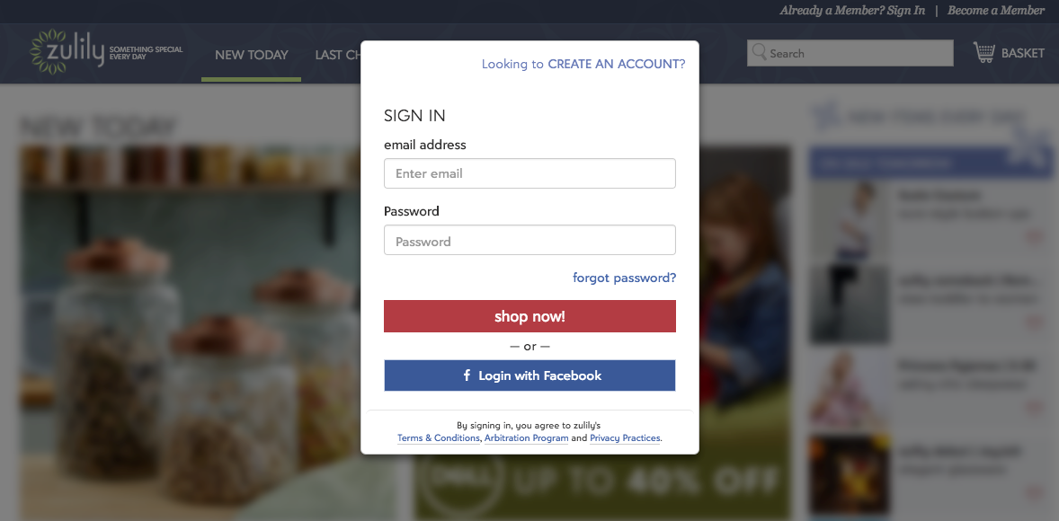 Requiring an Account to Be Created