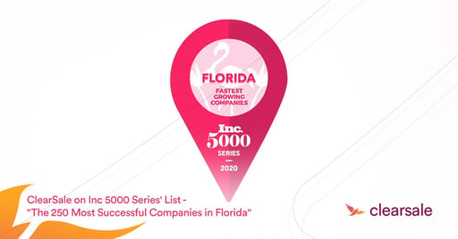 ClearSale ranked No. 14 on Inc. 5000 Series: Florida List