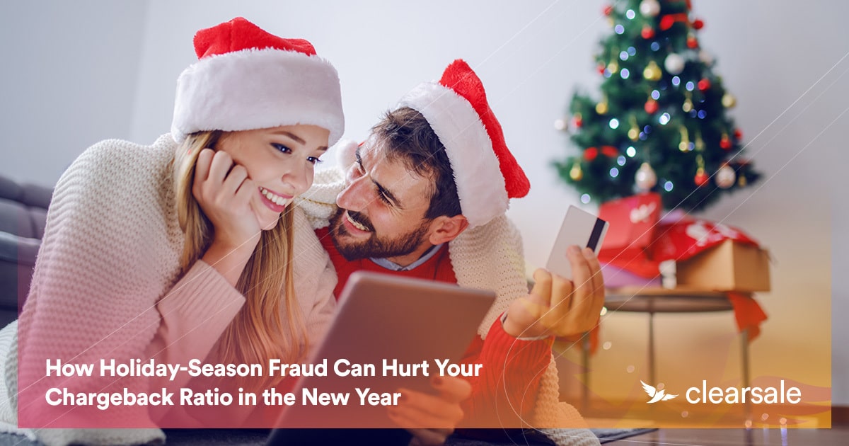 Image of two people in holiday season browsing for products and a text that says: 