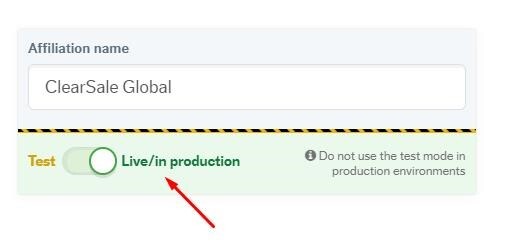 enable ClearSale’s live production environment