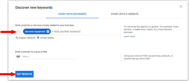 Google Keyword Planner Tool