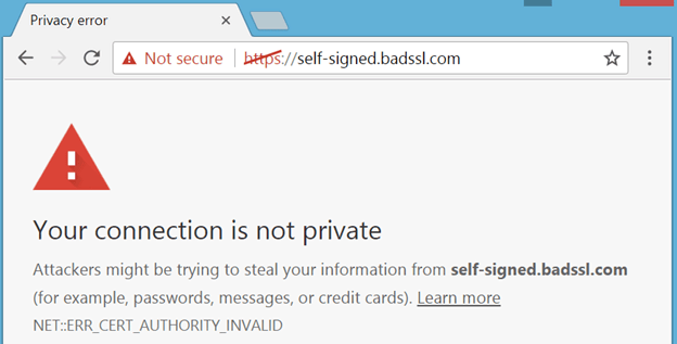 Page of Security error