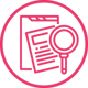 magnifying glass icon over a document