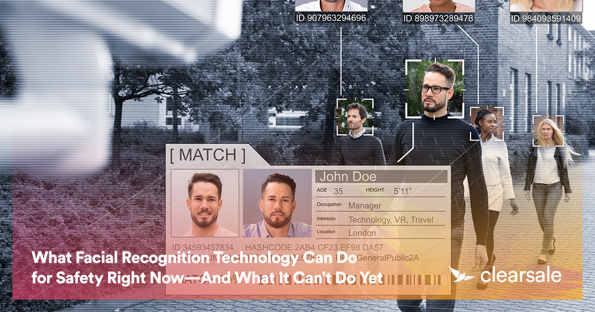 Image of facial recognition techonology a and a text that says: 
