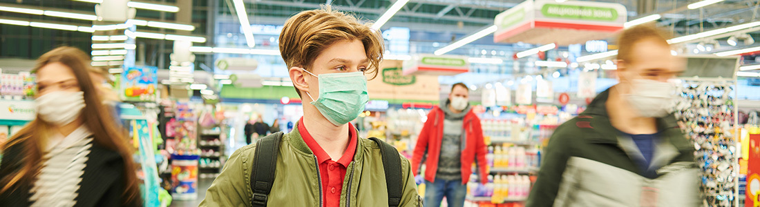 Picture of people wearing masks
