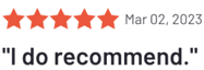 "I do recommend."