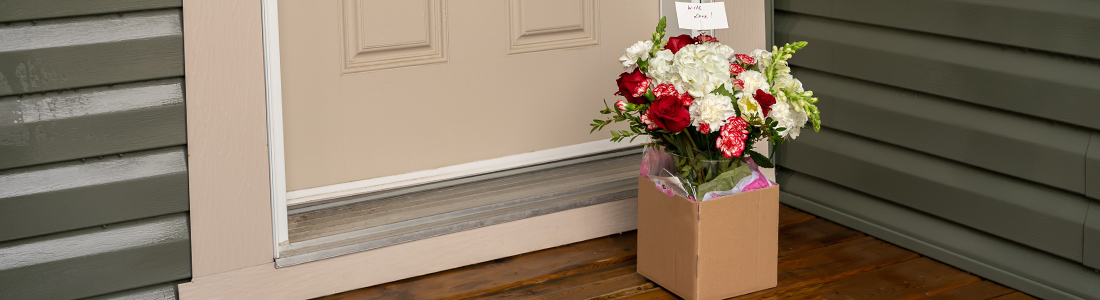 valentines gift at the door