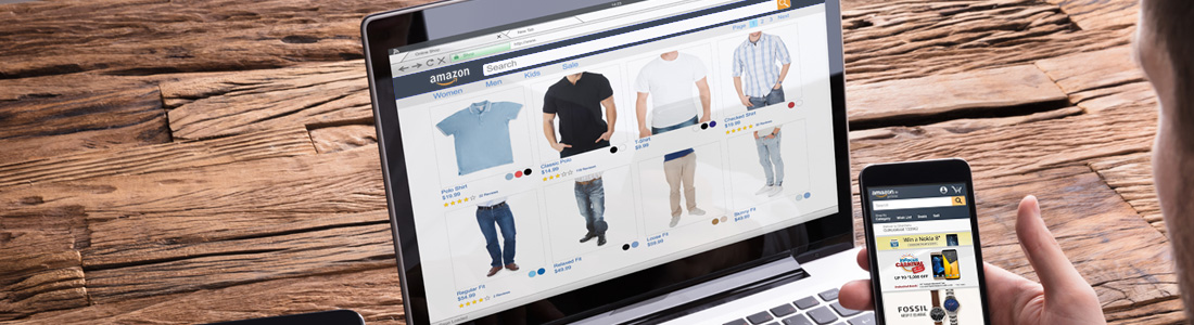 man shopping online