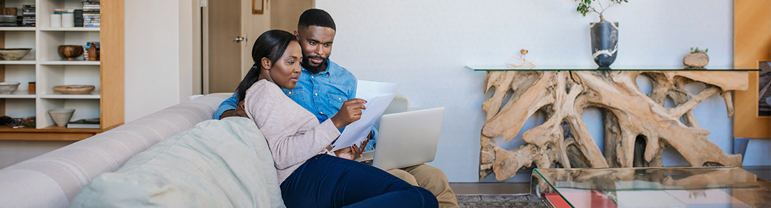 couple looking at computer