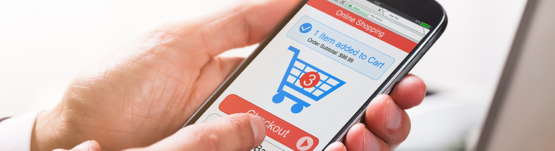 A checkout screen on the smartphone