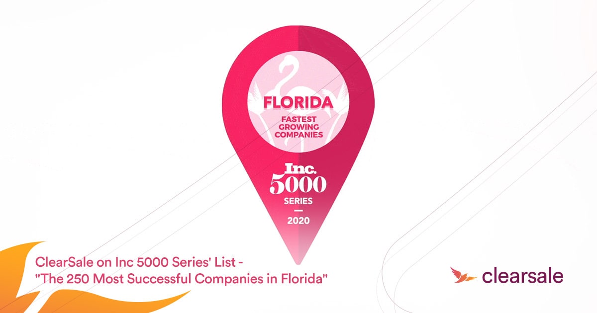 ClearSale ranked No. 14 on Inc. 5000 Series: Florida List