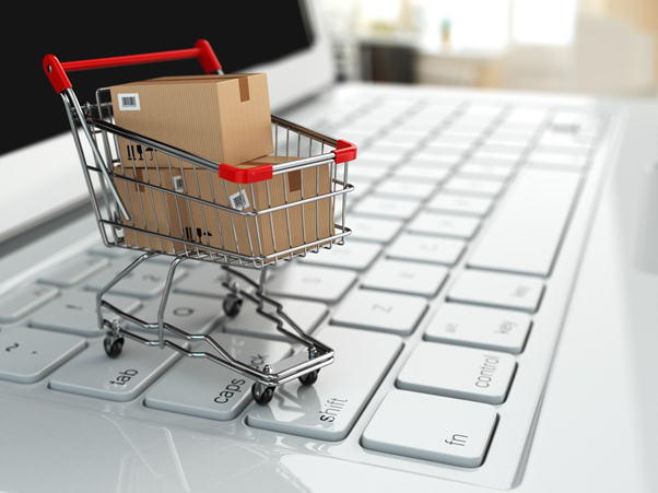 mini shopping cart with boxes inside